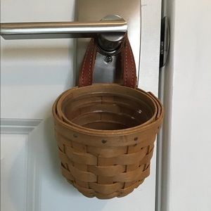 LONGABERGER Small hanging basket w/ leather strap